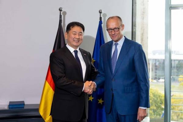 ドイツ首相がU.Khurelsukh大統領を表敬　大型投資と再生可能エネルギーで協議