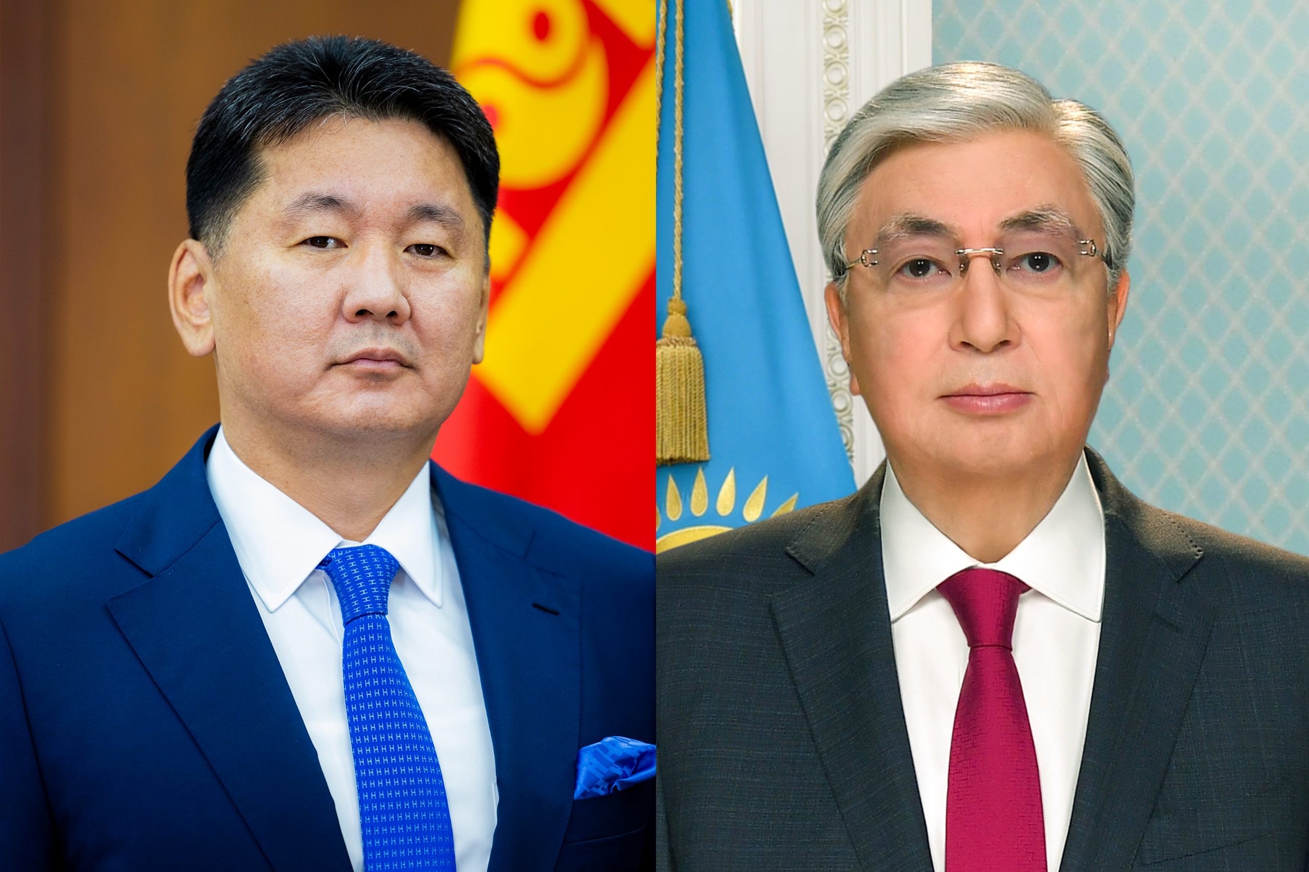 モンゴル・カザフスタン大統領、記者会見を開催