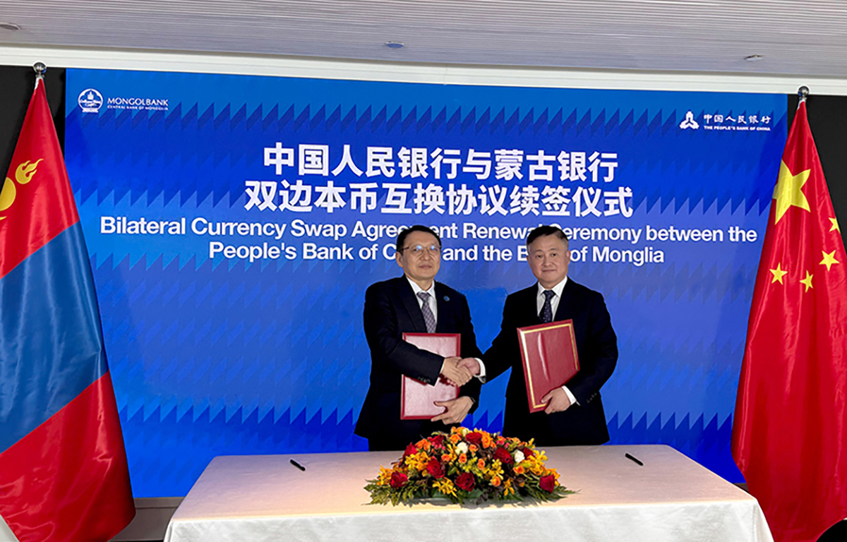 モンゴル銀行、中国人民銀行との通貨スワップ協定を5回目の延長